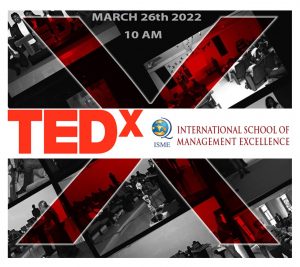 ISME hosting TEDx at Bangalore Campus, on March 26, 2022